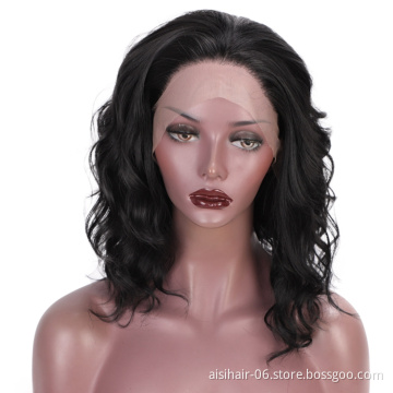 Aisi Beauty Hot Selling Middle Long Free Part Body Wave Heat Resistant Fiber Bob Synthetic Hair For Black Women Lace Front Wig